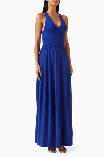 فستان ماغي بظهر مكشوف مزيج فيسكوز