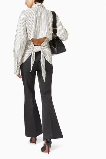 Tie-back Shirt in Cotton-poplin