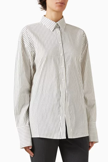 Tie-back Shirt in Cotton-poplin