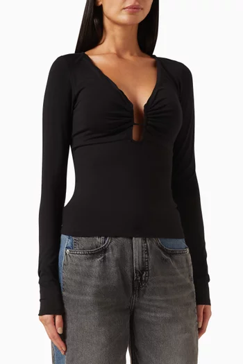 U-wire Long-sleeve Top in Jersey
