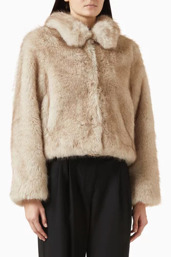 جاكيت قصير فرو صناعي