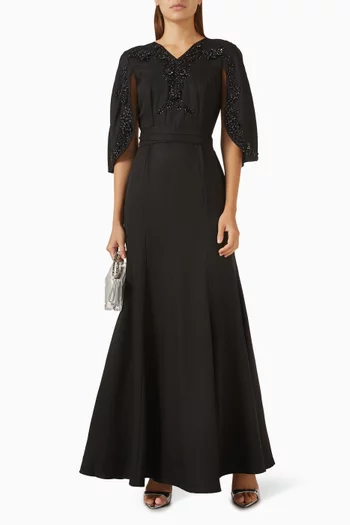 Embellished Tie-waist Gown