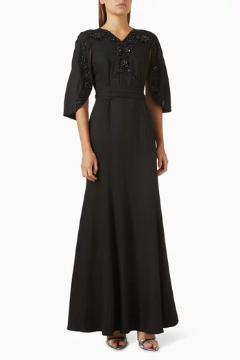 Embellished Tie-waist Gown