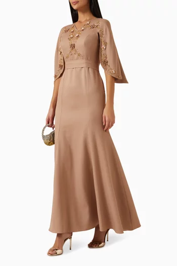Embellished Tie-waist Gown