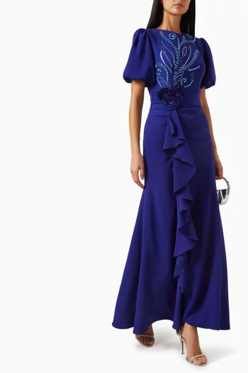 Embellished Ruffle Dress
