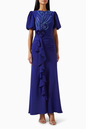 Embellished Ruffle Dress