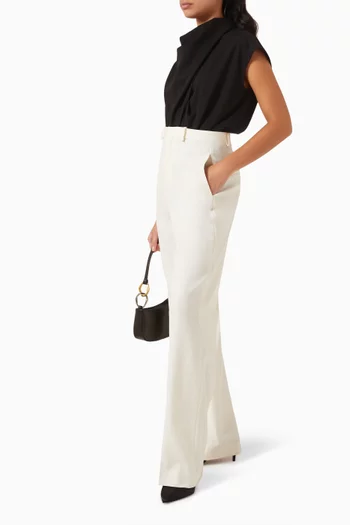 Verso Draped Scarf Top in Wool Crepe
