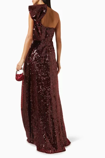 Sequin-embellished Bow Gown