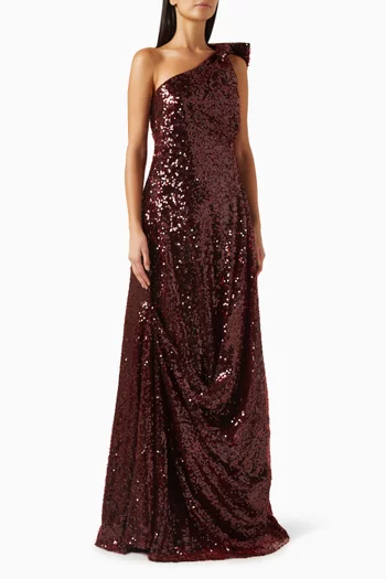 Sequin-embellished Bow Gown