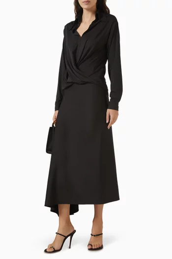 Cross Drape Dress in Jersey