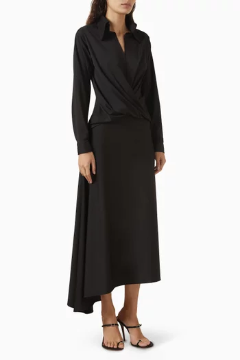 Cross Drape Dress in Jersey