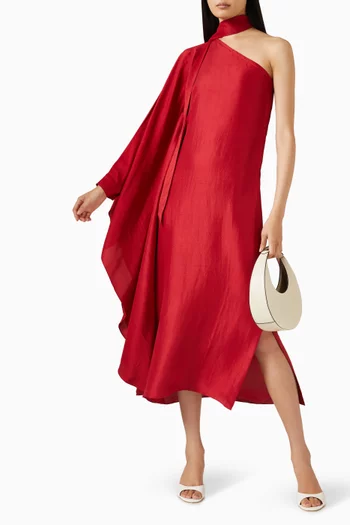 One-shoulder Dress in Silk