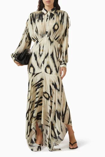 Printed Shirt Dress in Crepe