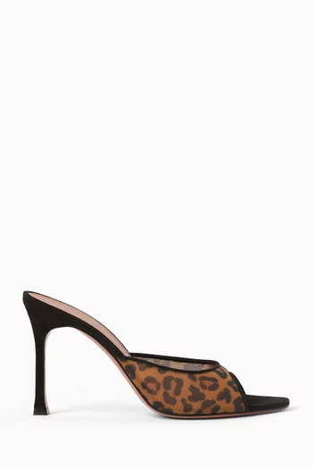 حذاء اليكسا مفتوح من الخلف بكعب 95 مم قماش شبكي