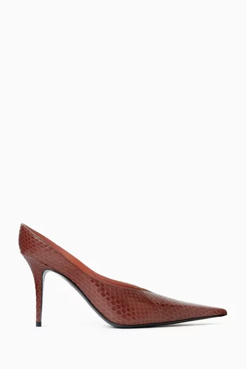 Anok 90 Mules in Python Leather