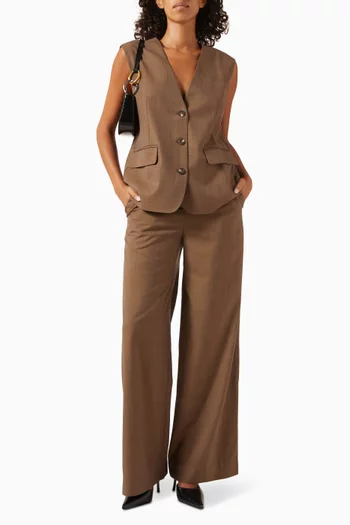 بنطال آشر بقصة ساق واسعة