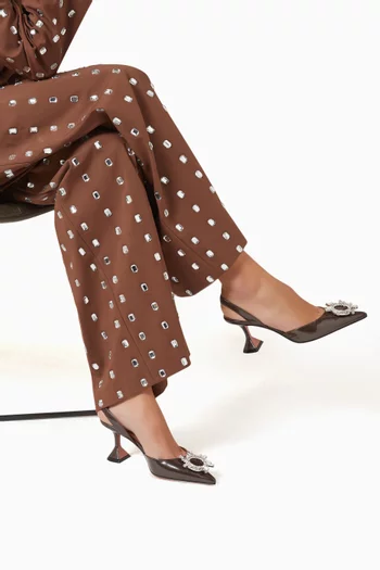 حذاء كلاسيك بيجوم بسير خلفي وكعب 70 مم جلد لامع