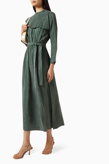 Panelled Belted Midi Dress