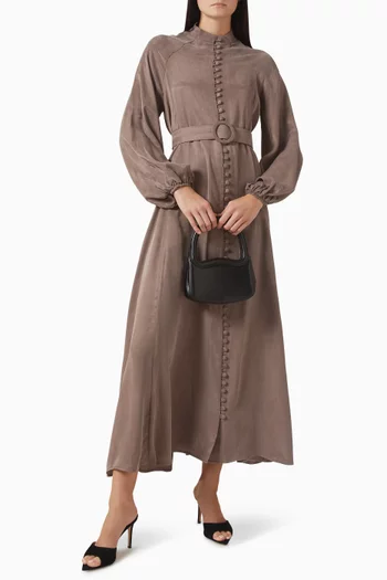 فستان برايم بنمط قميص حرير