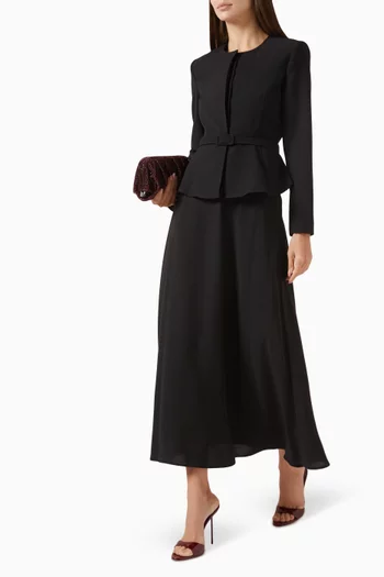 Miori Blazer & Skirt Set in Crepe