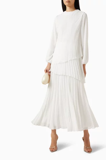 Pleated Panel Maxi Dress