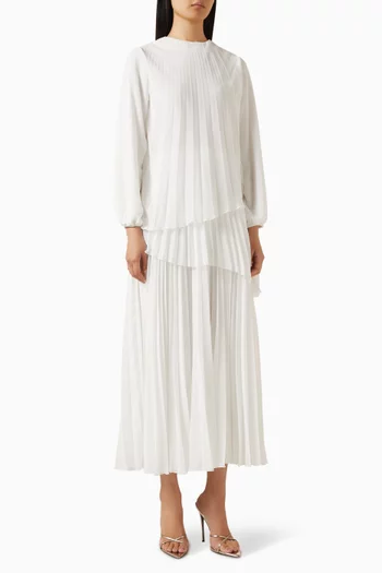 Pleated Panel Maxi Dress
