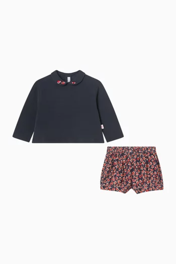 Sweatshirt & Shorts Set in Cotton