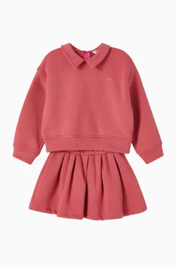 2-piece Polo Shirt & Skirt Set in Cotton-blend