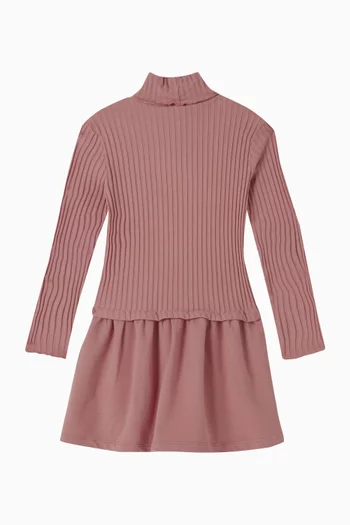 Polo-neck Knitted Dress in Cotton