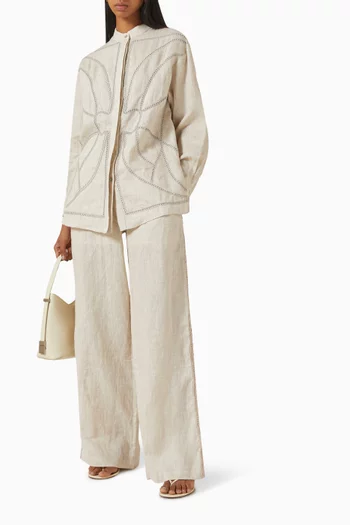 Embroidered Shirt & Pants Set