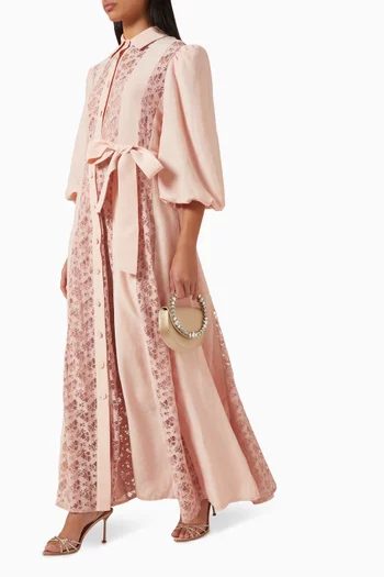 Belted Shirt Maxi Dress