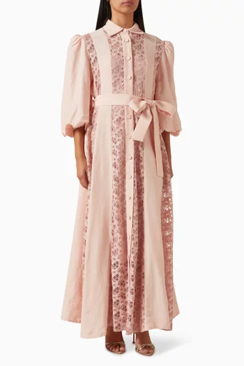 Belted Shirt Maxi Dress