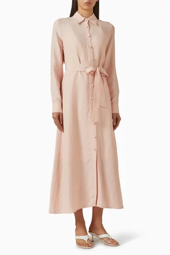Embroidered Shirt Dress