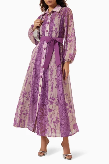 Printed Belted Shirt Dress