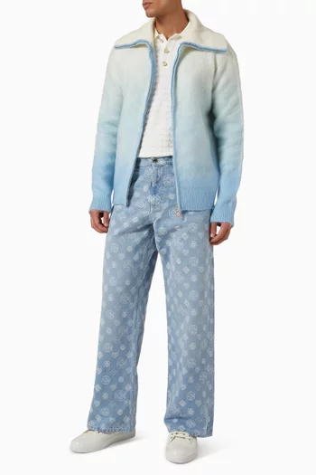 Fluffy Gradient Jacket in Textured Knit