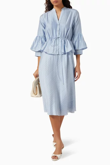 Drawstring Peplum Dress