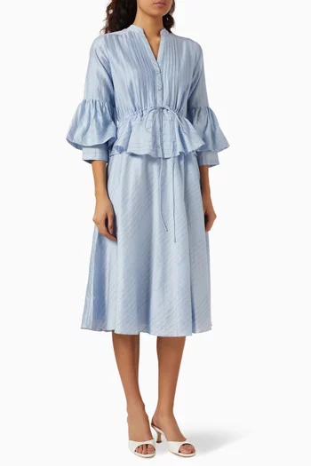 Drawstring Peplum Dress