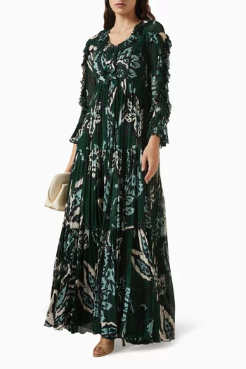 Floral-print Ruffled Maxi Dress