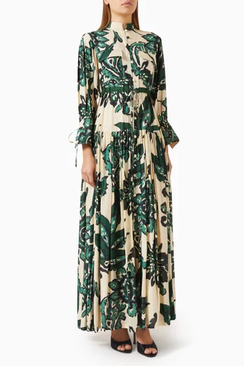 Floral-print Shirt Maxi Dress