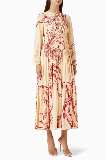 Floral-print Midi Dress