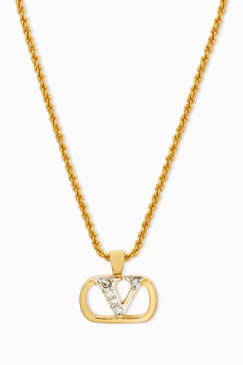 1980s Rope Chain Signature Pendant Necklace