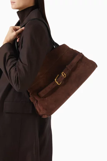 The Dakota Satchel Shoulder Bag in Suede