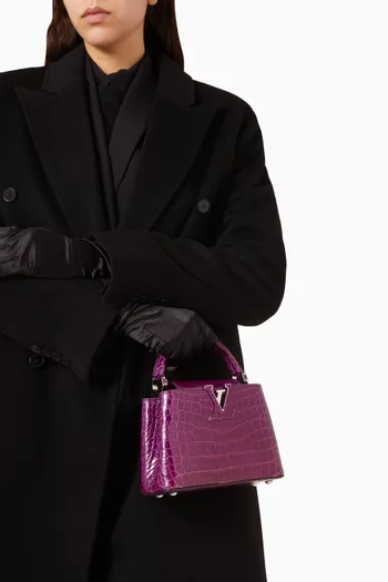 Mini Capucines Bag in Shiny Alligator Leather