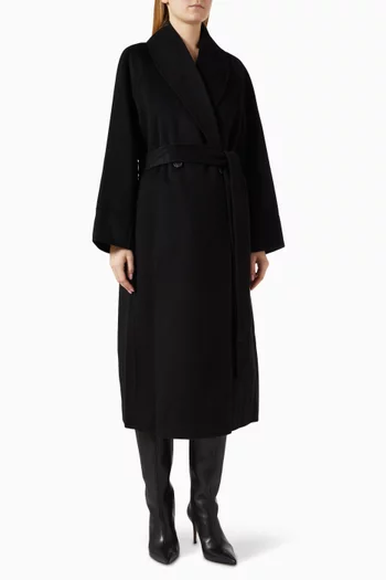 Belted Coat in Double-faced Wool
