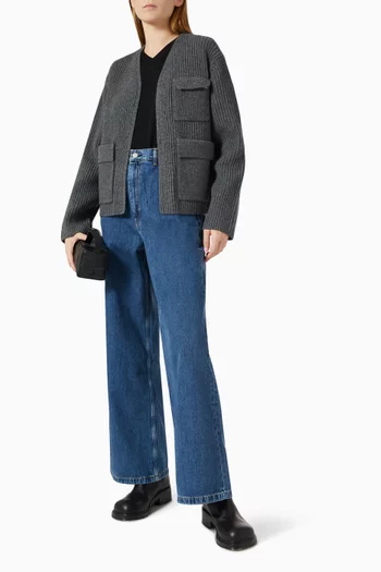 Pocket Cardigan in Rib-knit