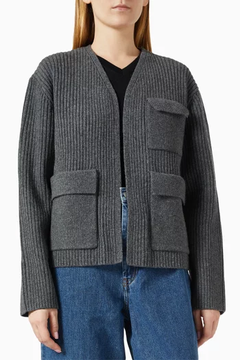 Pocket Cardigan in Rib-knit