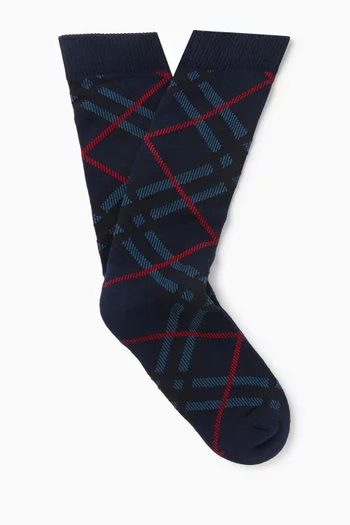 Check Socks in Cotton-knit