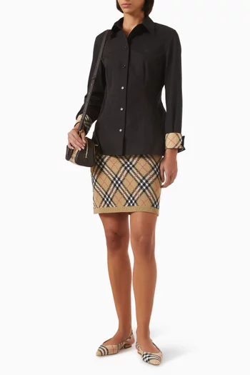 قميص إليزا بقصة ضيقة قطن بوبلين