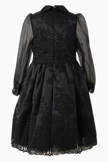 Macramé-embroidered Dress in Organza