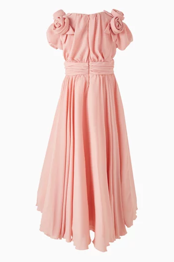 Flower-detail Dress in Chiffon